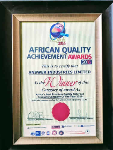 African Quality Achievement Award 2016